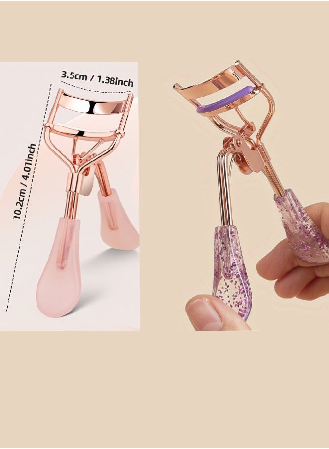 Al Kanzi 2PCS Pro Eyelash Curler, Beauty Tool with Comfort Liner for Precision Curl, Eyelash Curler, Shiny Handle, Rose Gold Eyelash Curler (Multicolour) - Image 1