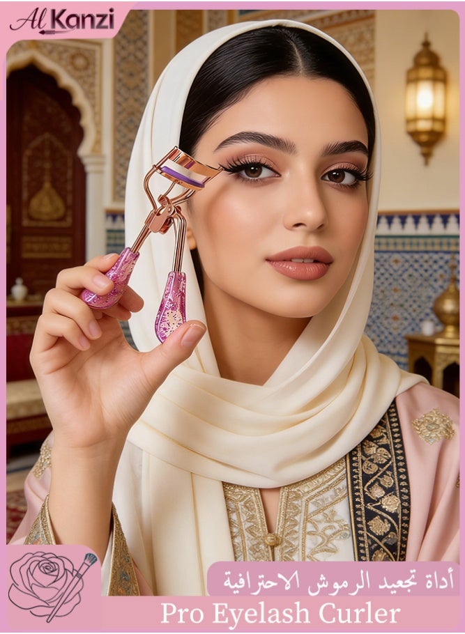 Al Kanzi Pro Eyelash Curler, Beauty Tool with Comfort Liner for Precision Curl, Eyelash Curler, Shiny Handle, Rose Gold Eyelash Curler - Image 1