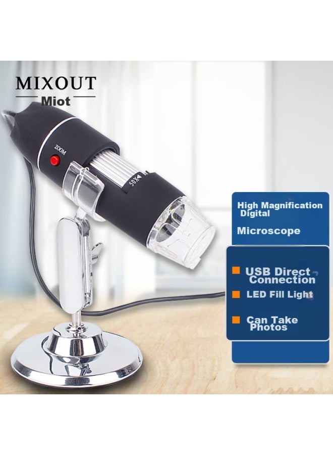 Mixout Digital Microscope, 500x Zoomable, High-definition Portable Electronic Magnifier, Usb Connected To Computer, Measurable - Image 1