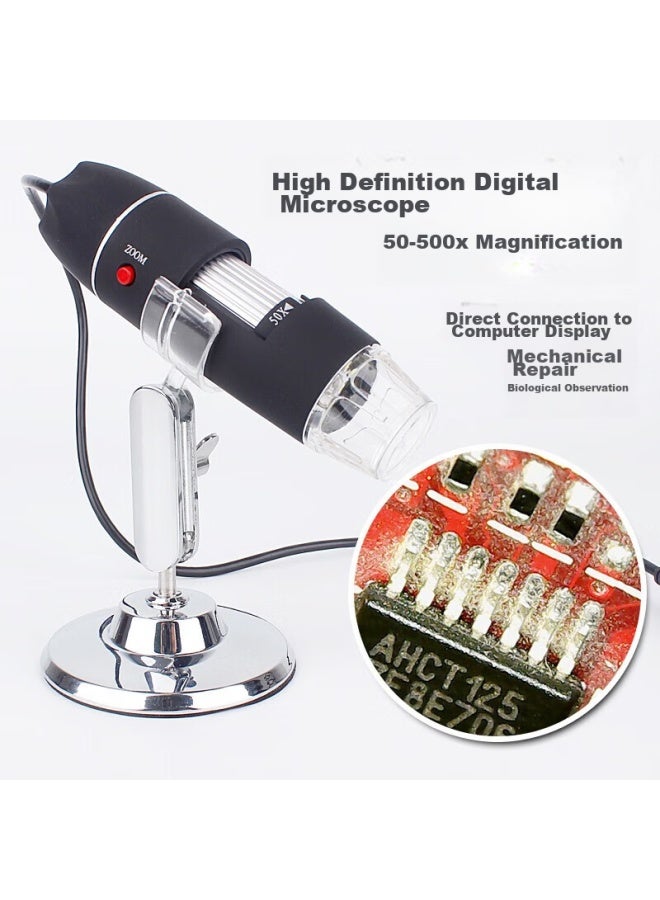 Mixout Digital Microscope, 500x Zoomable, High-definition Portable Electronic Magnifier, Usb Connected To Computer, Measurable - Image 2