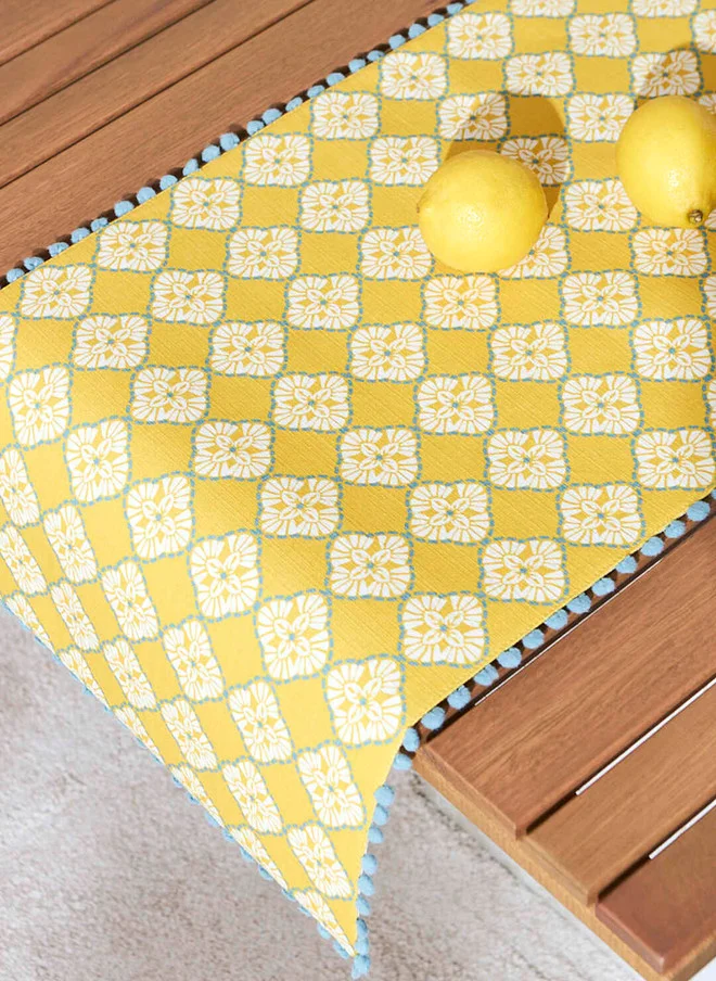 Chumbak Pixel Jaal Table Runner - Yellow