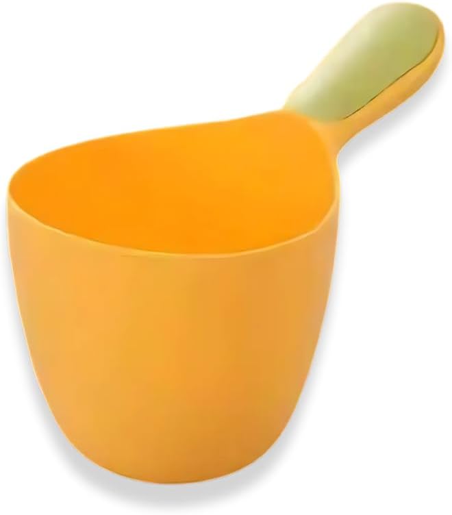 Turquoise and Yellow Kids Water Mug - 10 cm Height, Heat-Safe Plastic