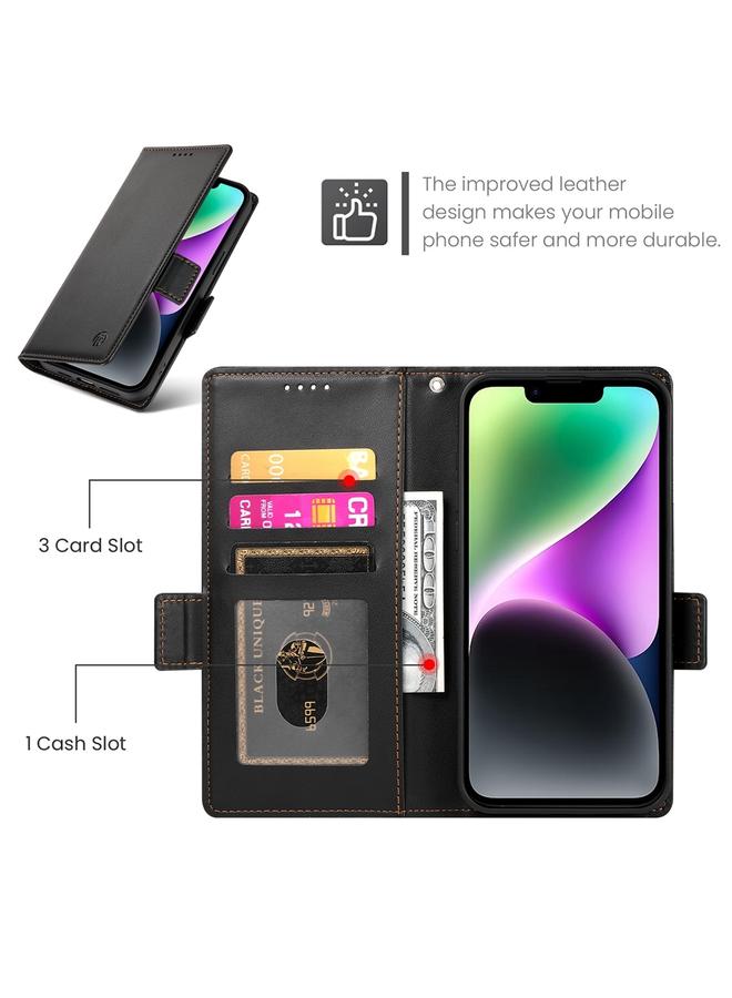 S-TOP Case For iPhone 14 Side Buckle Magnetic Frosted Leather Phone Case - Image 4