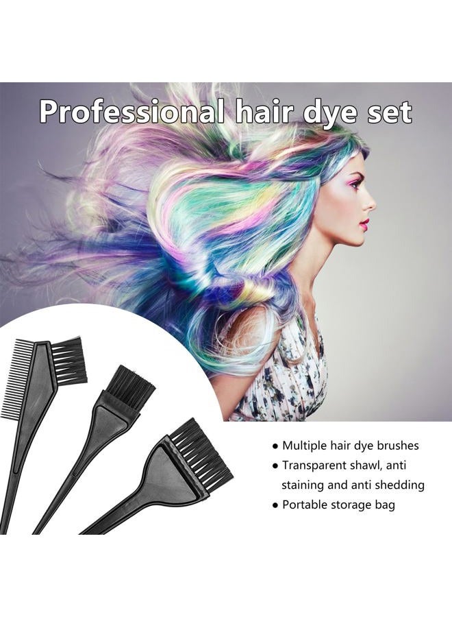 DINTSTYLE 32 Pcs Hair Dye Coloring Kit,Hair Dye Tools for DIY Salon.Hair Dye Brush and Bowl Set/Highlighting Frosting Cap with Plastic Hooks/Dye Brush/Ear Cover/Gloves/Comb/Hairpin/Hair Coloring Cape(Pink) - Image 3
