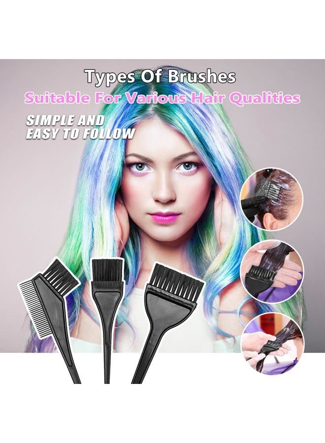 DINTSTYLE 32 Pcs Hair Dye Coloring Kit,Hair Dye Tools for DIY Salon.Hair Dye Brush and Bowl Set/Highlighting Frosting Cap with Plastic Hooks/Dye Brush/Ear Cover/Gloves/Comb/Hairpin/Hair Coloring Cape(Pink) - Image 4