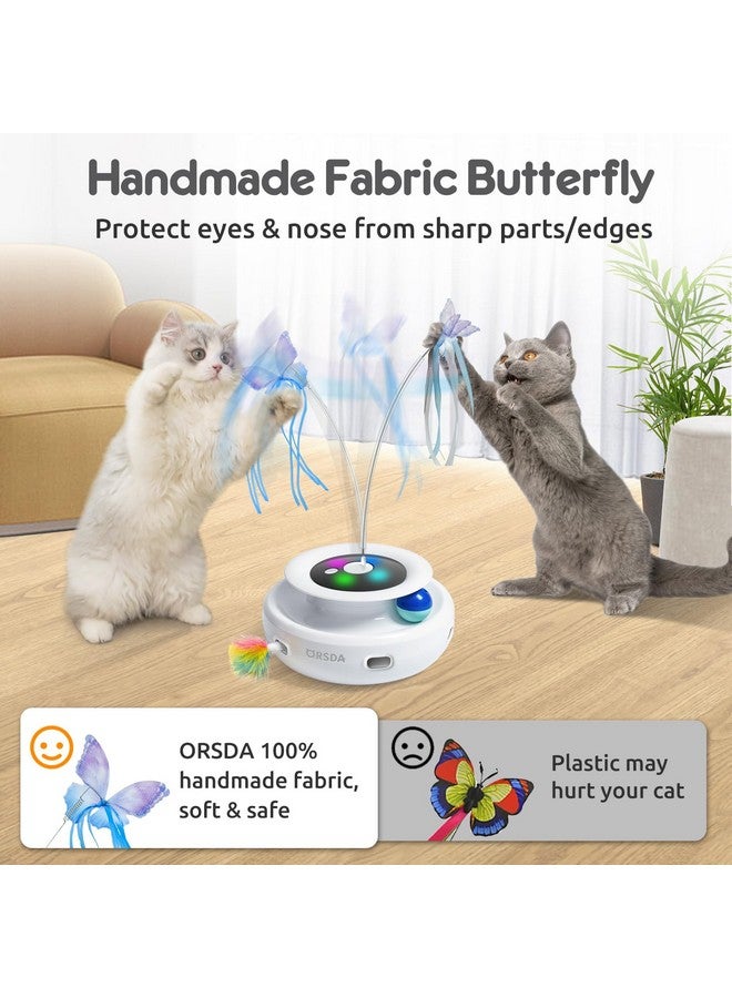 ORSDA Cat Toy, 3-in-1 Automatic Interactive Electronic Moving Ambush Feather, Fluttering Butterfly, Track Balls, USB Rechargeable Powered Smart Indoor Exercise Kicker - Image 4