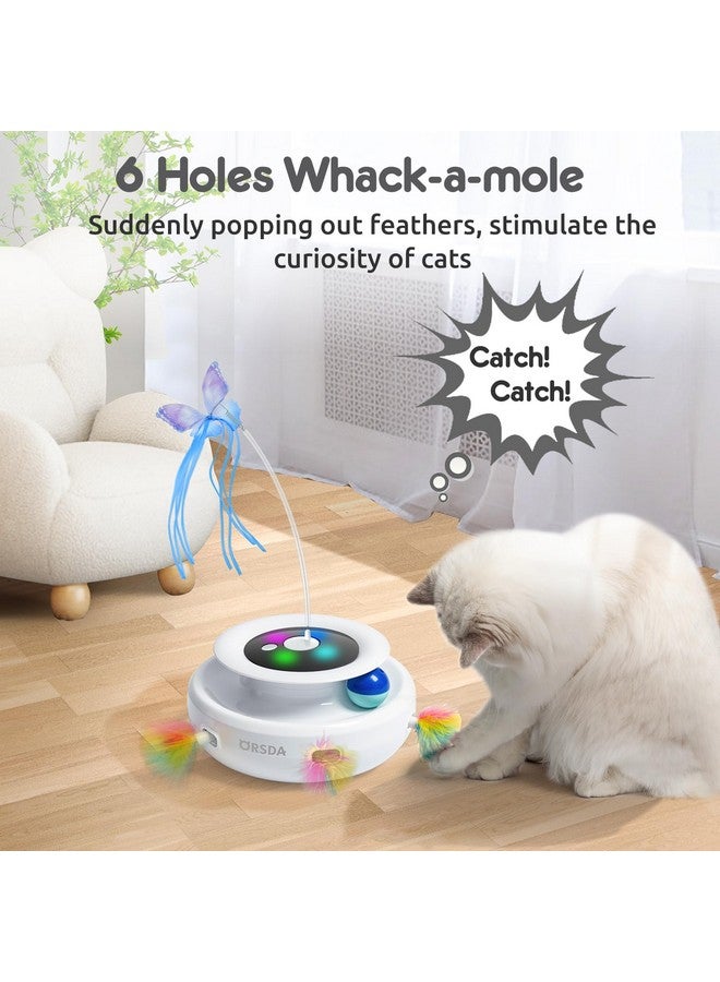 ORSDA Cat Toy, 3-in-1 Automatic Interactive Electronic Moving Ambush Feather, Fluttering Butterfly, Track Balls, USB Rechargeable Powered Smart Indoor Exercise Kicker - Image 5