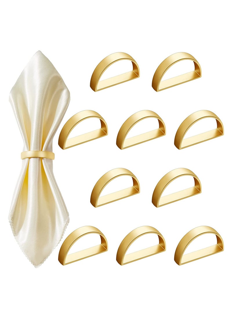 Generic - 10Pcs Gold Stainless Steel Napkin Rings, Modern Semicircle Design Holders for Table Settings, Kitchen, Dinner Parties, and Weddings - Image 1