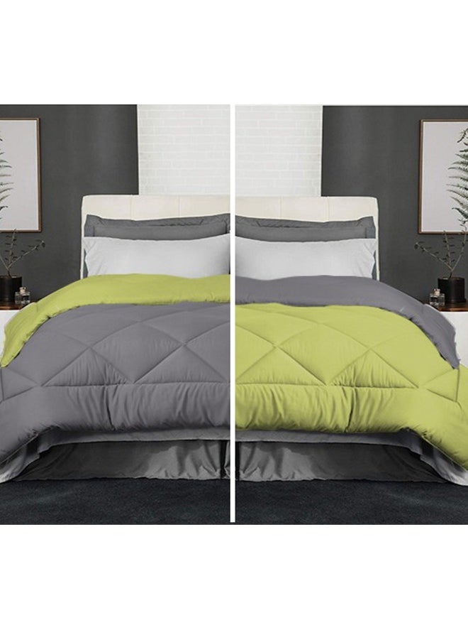 Tiba Double face quilt Lemon green and Gray 220*235cm  - Image 1
