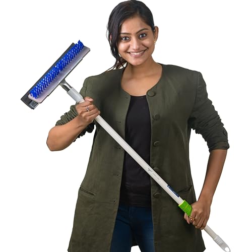 VIMAL ECO-300 (2 in 1) Floor Cleaning Long Handle Scrubber Brush with Wiper | High-Performance & Durable Scrubbing Tool | Home/Bathroom/Balcony/Porch/Terrace/Pathway/Concrete/Tile Cleaner - Image 4