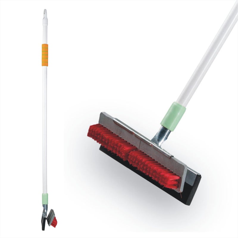 VIMAL ECO-300 (2 in 1) Floor Cleaning Long Handle Scrubber Brush with Wiper | High-Performance & Durable Scrubbing Tool | Home/Bathroom/Balcony/Porch/Terrace/Pathway/Concrete/Tile Cleaner - Image 5