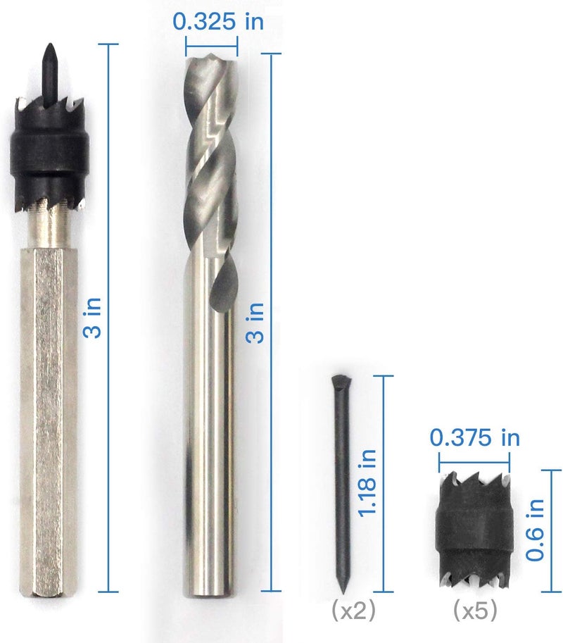 Handook Spot Weld Cutter, Sheet Metal Hole Cutter, Punch Remover Panel Separator for Power Drill Welding Auto Body Work Tool, 3/8 Inch Drill Bit Tool (9-Pack) - Image 4