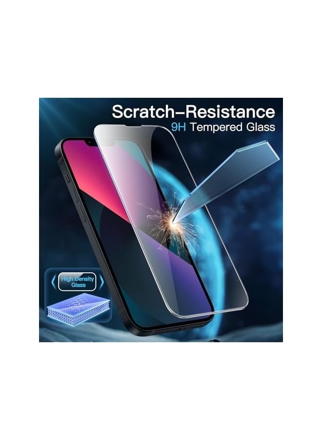 جي تيك جراب غير لامع 3 في 1 لهاتف iPhone 13 مقاس 6.1 بوصة مع واقي شاشة من الزجاج المقوى مكون من قطعتين، وغطاء هاتف شفاف مقاوم للصدمات (أسود) - Image 5