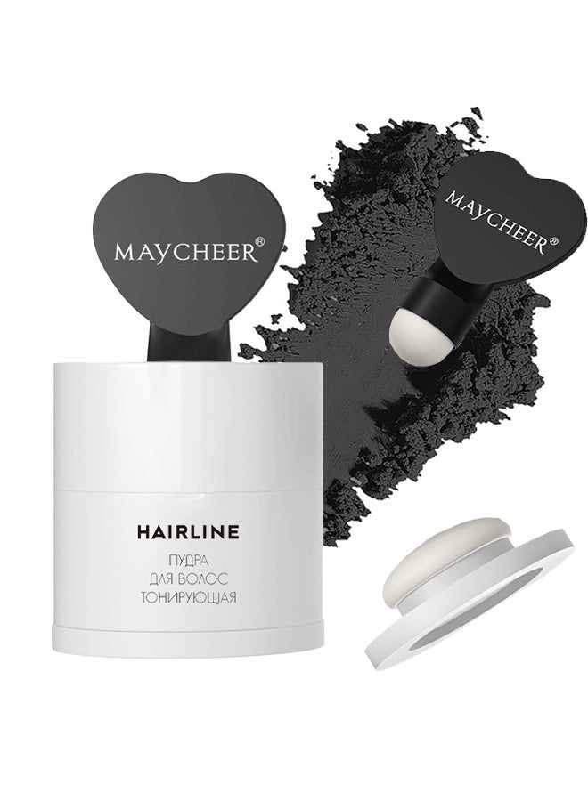 مايتشير بودرة خط الشعر، لملء الشعر الخفيف أو لمس الجذور، لتكثيف الشعر على الفور، مقاومة للرياح والعرق، لتلوين جذور الشعر الداكن للرجال والنساء، 01# أسود طبيعي - Image 1