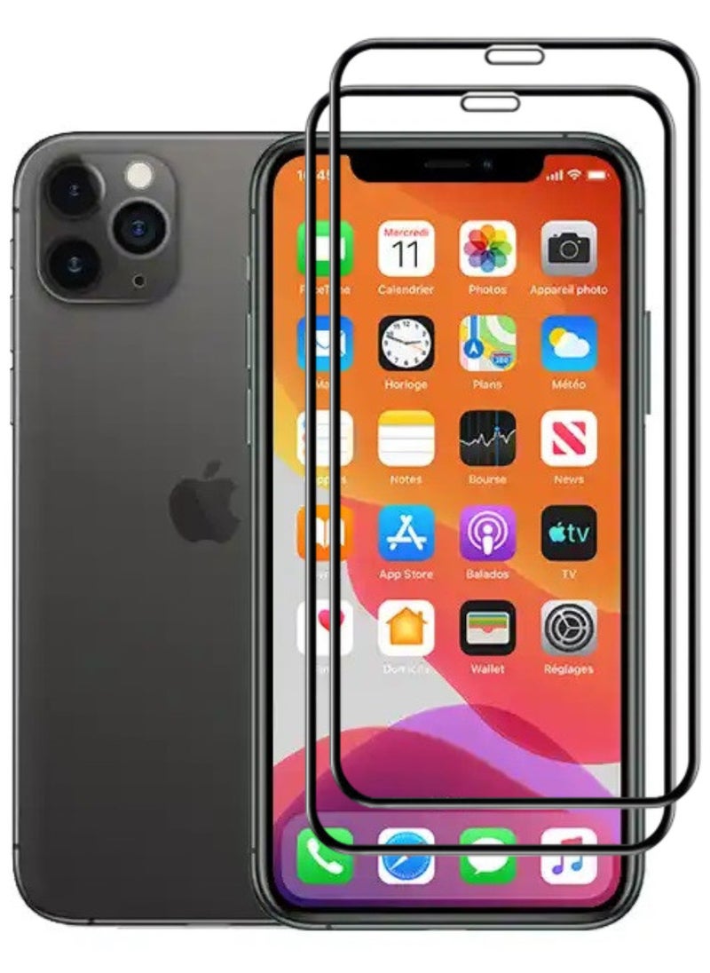 RAYON 2 Pack Tempered Glass Screen Protector 5D Designed For iPhone 11 Pro Max Full Screen Coverage And Bubble Free - Image 1