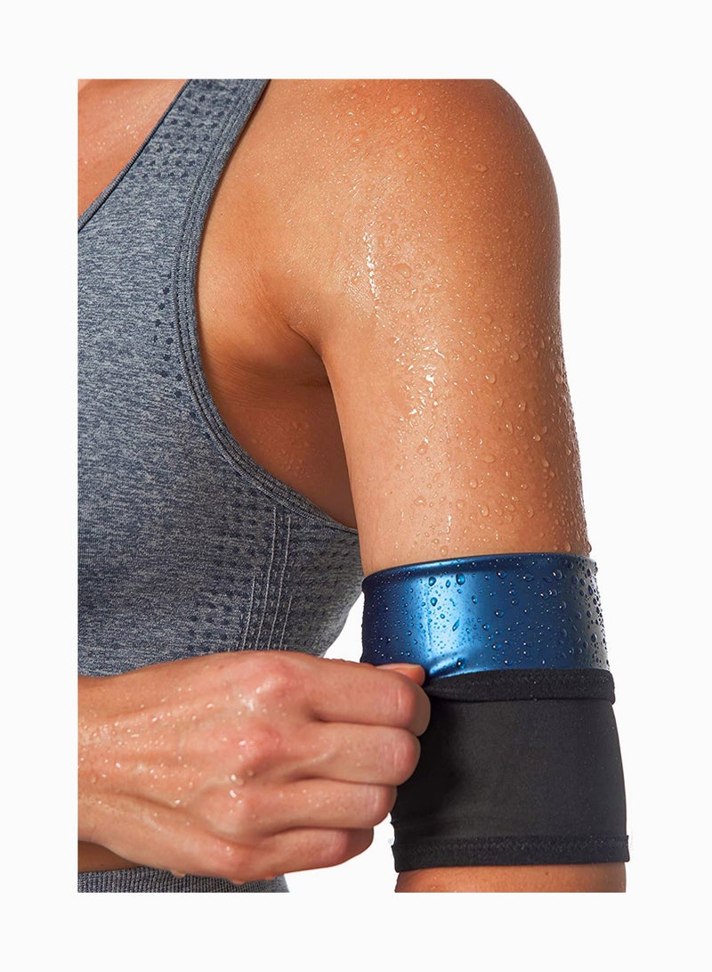 SOLARAE مشد ساونا للذراعين للنساء، أساور ساونا بوليمر للذراعين، أكمام ساونا حابسة للحرارة لفقدان دهون الذراعين، عبوة من 2 - Image 1