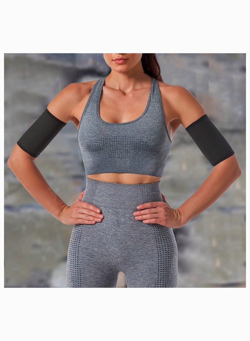 SOLARAE مشد ساونا للذراعين للنساء، أساور ساونا بوليمر للذراعين، أكمام ساونا حابسة للحرارة لفقدان دهون الذراعين، عبوة من 2 - Image 2