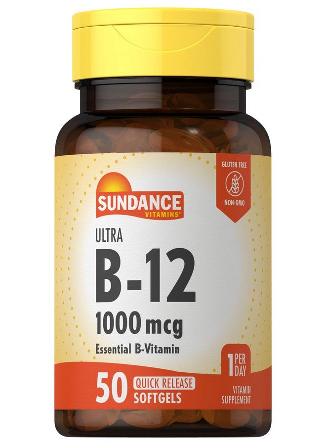 Sundance Vitamin B12 | 1000 mcg | 50 Quick Release Softgels | Non-GMO and Gluten Free Supplement - Image 1