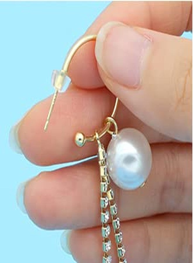 Shivarth Ear-Ring stoppers Backs Clear Rubber Bullet Clutch Ear Ring Replacement for Hooks Studs with a Clear Portable Box, 25 Pairs 50 Pieces - Image 4