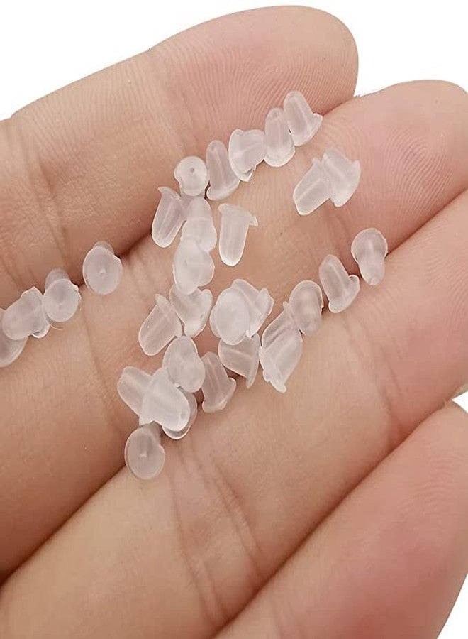 Shivarth Ear-Ring stoppers Backs Clear Rubber Bullet Clutch Ear Ring Replacement for Hooks Studs with a Clear Portable Box, 25 Pairs 50 Pieces - Image 2