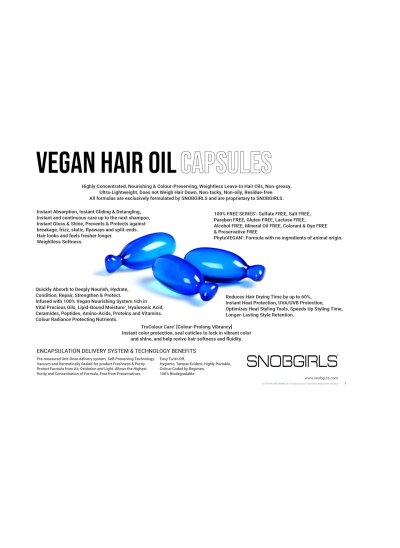 SNOBGIRLS HYDRAMEND Salon Vegan Hair Oil Intense Hydration & Repair for All Hair Types of Dry Damaged Hair. Hair serum with Argan Oil & Hair Vitamins. Highly Concentrated hair oil - 15 Hair Oil Capsules  - Image 3