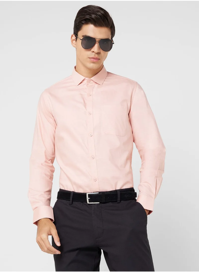 روبرت وود Pure Cotton Formal Shirt With Full Sleeve & Semi Cutaway Collar