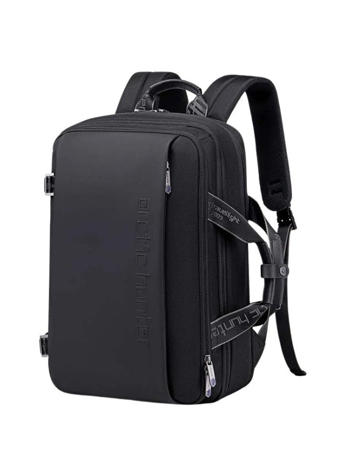 Generic - Arctic Hunter Travel Backpack - Convertible Top-Loader, 17-Inch Expandable Messenger Bag, Water-Repellent, TSA-Friendly, Unisex, Model B00540 Black - Image 1