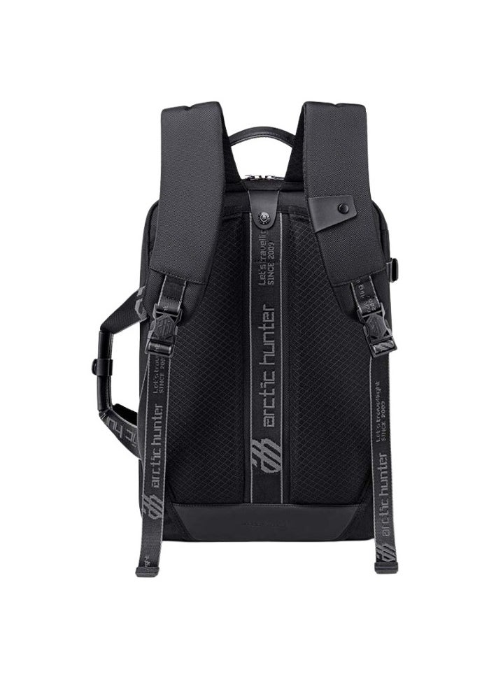 Generic - Arctic Hunter Travel Backpack - Convertible Top-Loader, 17-Inch Expandable Messenger Bag, Water-Repellent, TSA-Friendly, Unisex, Model B00540 Black - Image 1
