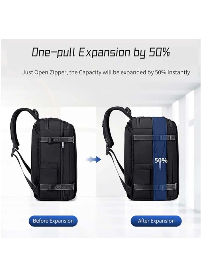 Generic - Arctic Hunter Travel Backpack - Convertible Top-Loader, 17-Inch Expandable Messenger Bag, Water-Repellent, TSA-Friendly, Unisex, Model B00540 Black - Image 1