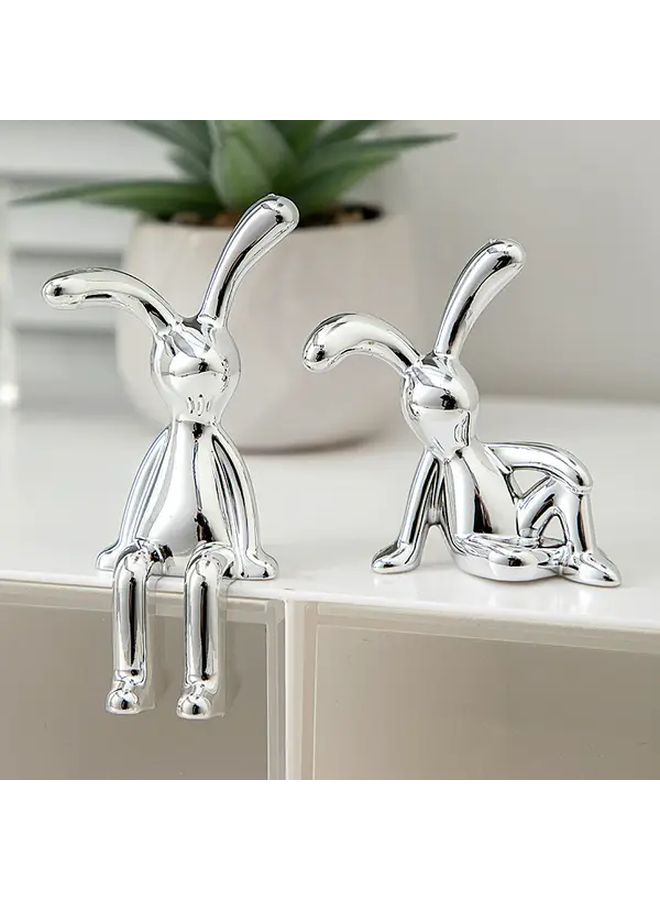 Golden Rabbit Statue Set For Car Dashboard And Home Decor - Image 2