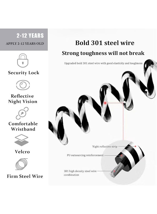 WSZCML Anti Lost Wrist Link with Induction Lock-Toddler Harness Walking Leash-Safety Baby Child Walking Wristband Leash-Upgrade with Reflective(6.5ft) - for Boys and Girls - Image 5