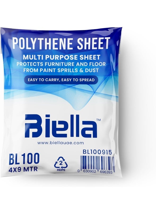 melfi Painters Polythene Sheet Plastic Drop Cloths Sheet, Waterproof Anti-dust Furniture Cover, Disposable Tarp for Painting, Couch Cover and Furniture Cover (100G x 3m x 7m)  - Image 1