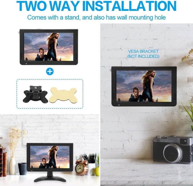 klarako 10" Car Digital TV, ATSC Portable Handheld TV Television 1080P Stereo Video Player with FM Radio & Dual Speaker Sucker Bracket and Remote Control for Car Camping Outdoor Bedroom(10 in) - Image 5