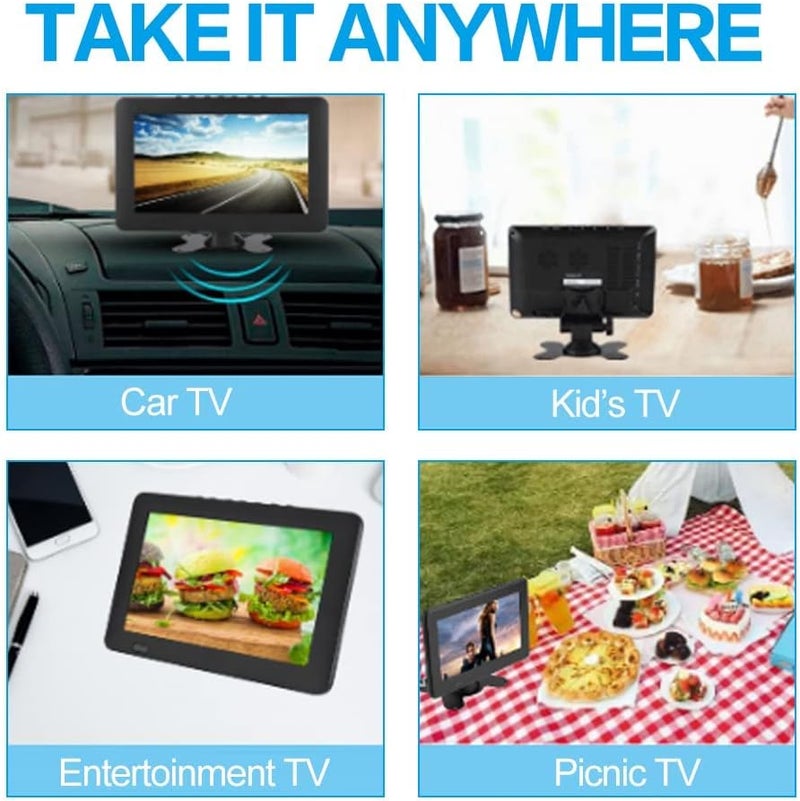 klarako 10" Car Digital TV, ATSC Portable Handheld TV Television 1080P Stereo Video Player with FM Radio & Dual Speaker Sucker Bracket and Remote Control for Car Camping Outdoor Bedroom(10 in) - Image 4