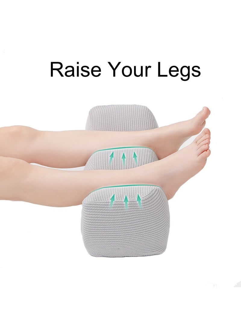 Memory Foam Leg Support Pillow With Removable Cover Soft Polyester Fabric For Ankle And Knee Pain Relief Foot Rest Maternity Bolster And Lumbar Cushion For Sleep Comfort  - Image 5