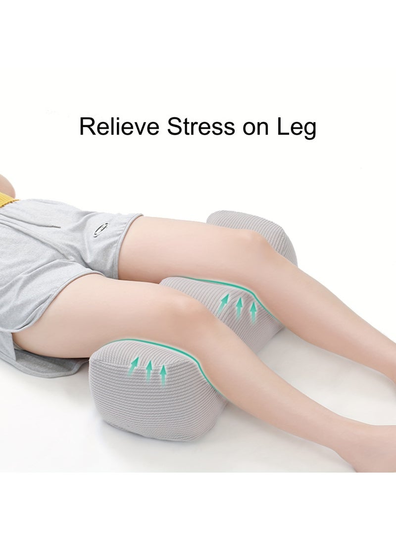 Memory Foam Leg Support Pillow With Removable Cover Soft Polyester Fabric For Ankle And Knee Pain Relief Foot Rest Maternity Bolster And Lumbar Cushion For Sleep Comfort  - Image 4