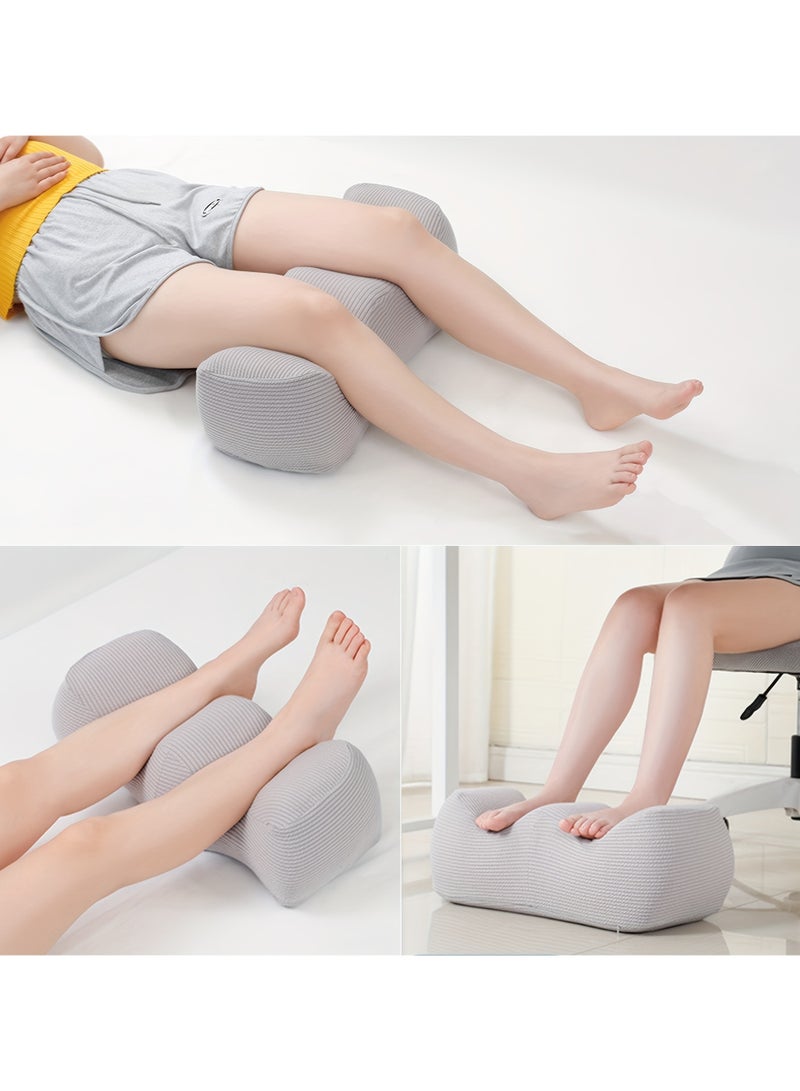 Memory Foam Leg Support Pillow With Removable Cover Soft Polyester Fabric For Ankle And Knee Pain Relief Foot Rest Maternity Bolster And Lumbar Cushion For Sleep Comfort  - Image 2