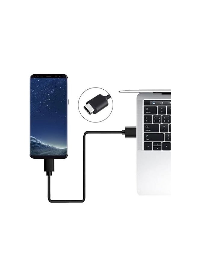 كابل شاحن USB C بطول 3 متر USB A إلى USB C نوع C كابل شحن سريع 3A لشاحن سامسونج وهواوي ونوكيا وموتورولا - كابل USB C فائق التحمل، أسود