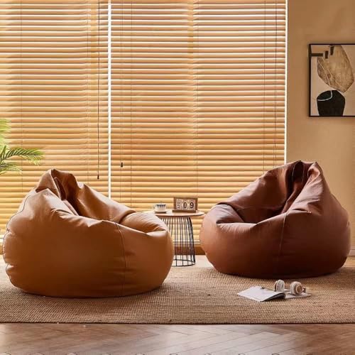 LEXAVI Brand® - Next Level Lifestyle Suits Your Home Decore | 5XL Jumbo Big Size Faux Leather Beanbag with Footrest & Pillow |Capacity: Upto 5Ft Height,90 KG Weight | Color- (XXXXXL - Dark TAN) - Image 4
