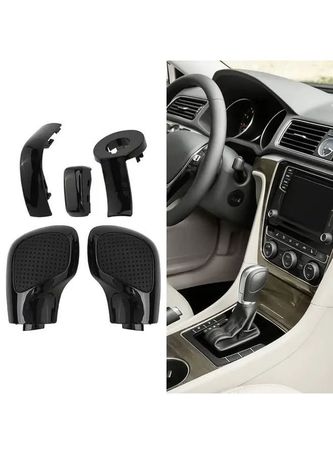 Set Of 2 Car Gear Shift Knob Cover With Lock Key And Dsg Bar For Volkswagen Jetta Golf Passat B7 B8 - Image 1