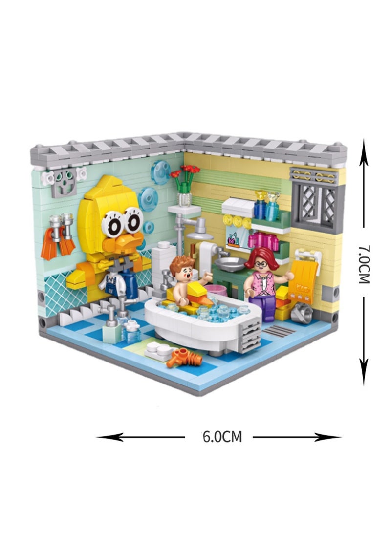 592pcs Bathroom Model Set Building Blocks Creative Diy Simulation Collection Building Assembling Toys Children Gift Home Decorations - Image 2