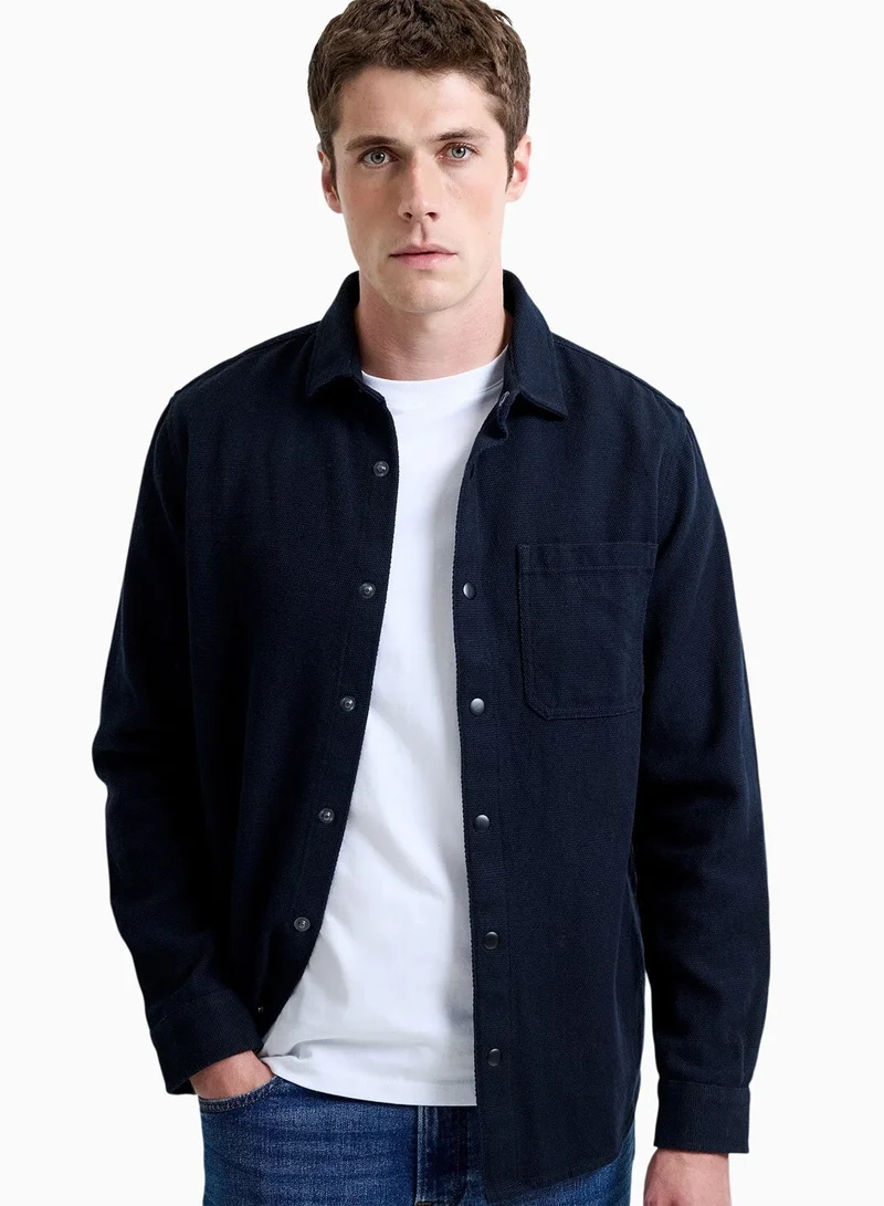 French Connection Matty Fabric Long Sleeve Shirt