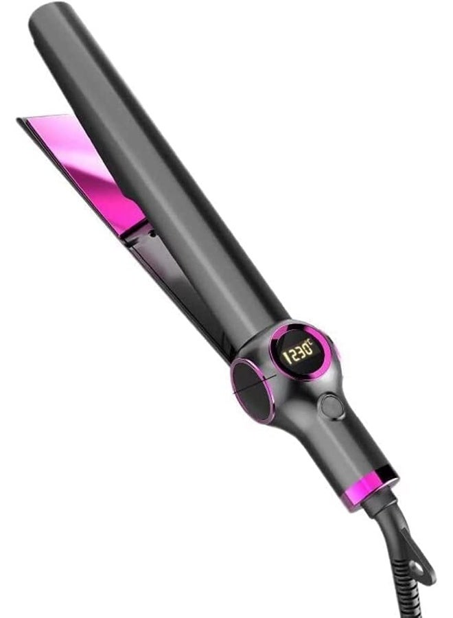 Hair Straightener and Curler 2 in 1, Fast Heating Ceramic Flat Iron Professional Ionic Hair Straightening Iron with Adjustable Temperature - Image 1