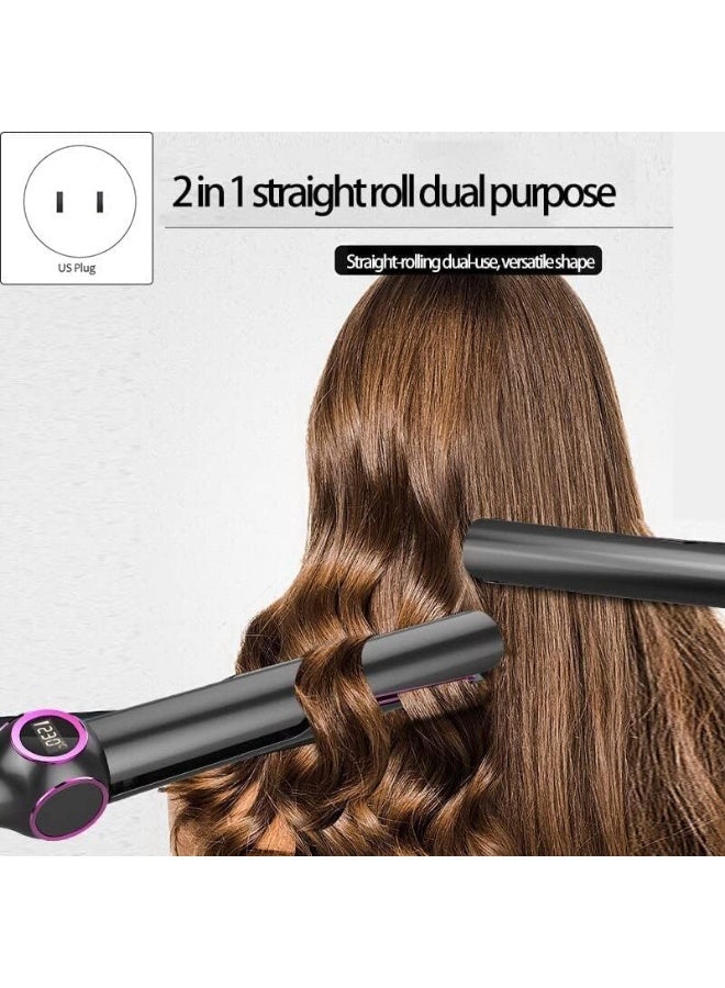 Hair Straightener and Curler 2 in 1, Fast Heating Ceramic Flat Iron Professional Ionic Hair Straightening Iron with Adjustable Temperature - Image 4