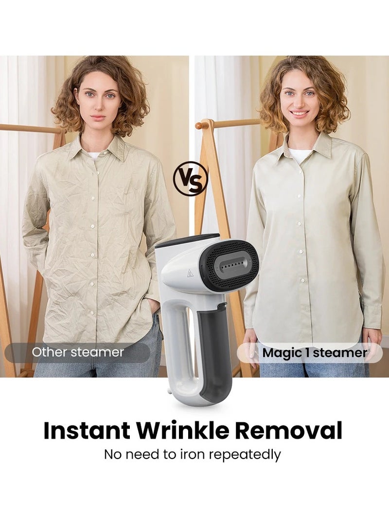 Handheld Garment Steamer with 95ml Removable Water Tank, No Steam Backlash, 3-5 Shirts Capacity, White  - Image 2
