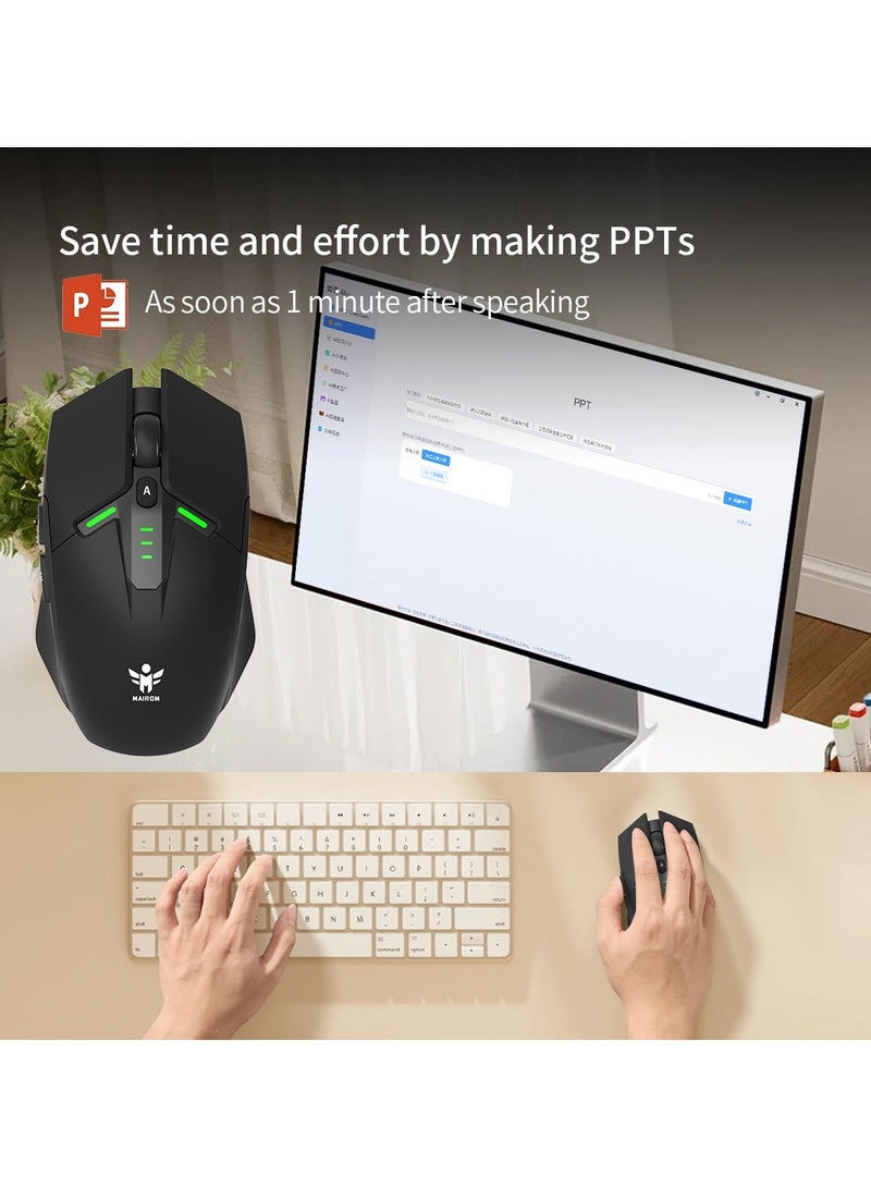 Luttec Smart AI Wireless Gaming Mouse, 4000 Adjustable DPI, Voice Typing Translation, AI Chat, One-Click AI PPT Generation, Universal for Laptop Desktop Mac All-in-One PC - Image 5