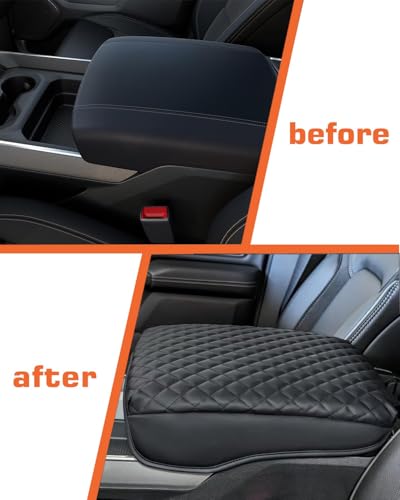 LINOAH Center Console Cover for 2019-2025 Ram 1500 Center Console Cover, Armrest Cushion Pad Cover, PU Leather for 5th Ram 1500 Armrest Cushion Pad Cover Anti-Scratch for Ram 1500 Accessories - Image 4