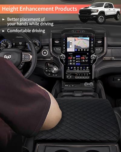 LINOAH Center Console Cover for 2019-2025 Ram 1500 Center Console Cover, Armrest Cushion Pad Cover, PU Leather for 5th Ram 1500 Armrest Cushion Pad Cover Anti-Scratch for Ram 1500 Accessories - Image 5