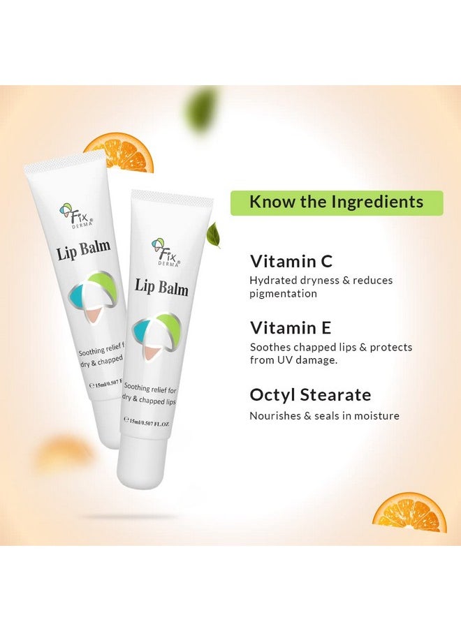 FIXDERMA Lip Balm With Vitamin C And Vitamin E | Lip Balm For Dark Lips | Lip Balm For Dry Lips & Chapped Lips | Lip Gloss | Lip Balm For Women & Men - 15Ml, White  - Image 5