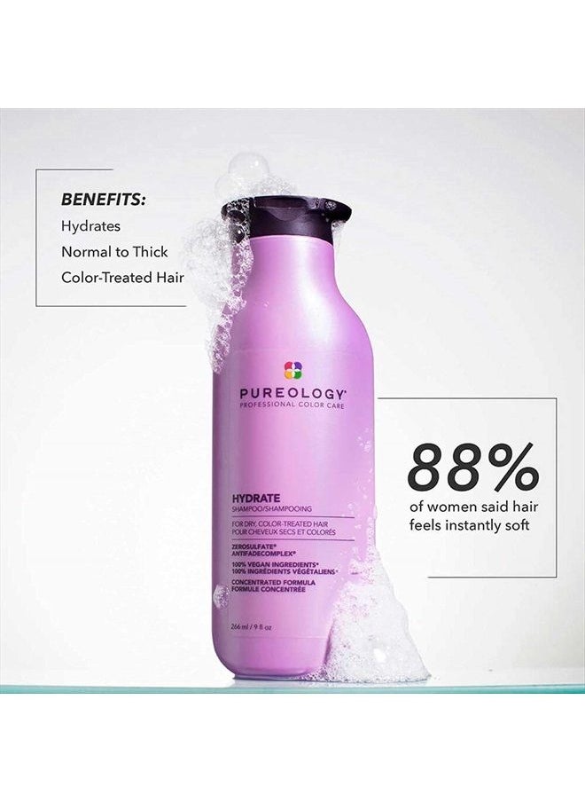 PUREOLOGY Hydrate Moisturizing Shampoo | For Medium to Thick Dry, Color Treated Hair | Sulfate-Free | Vegan  - Image 3